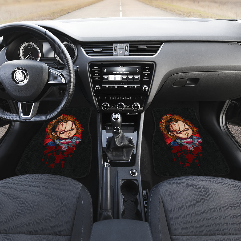 Horror Car Floor Mats - Scary Chucky Doll Cartoon Artwork Car Mats