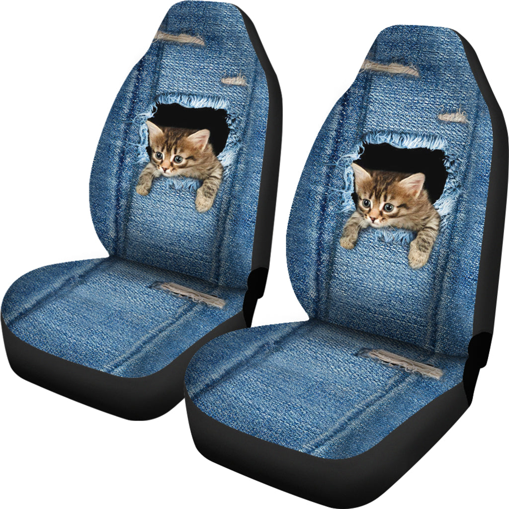 Funny Animal Cat Design Car Seat Covers