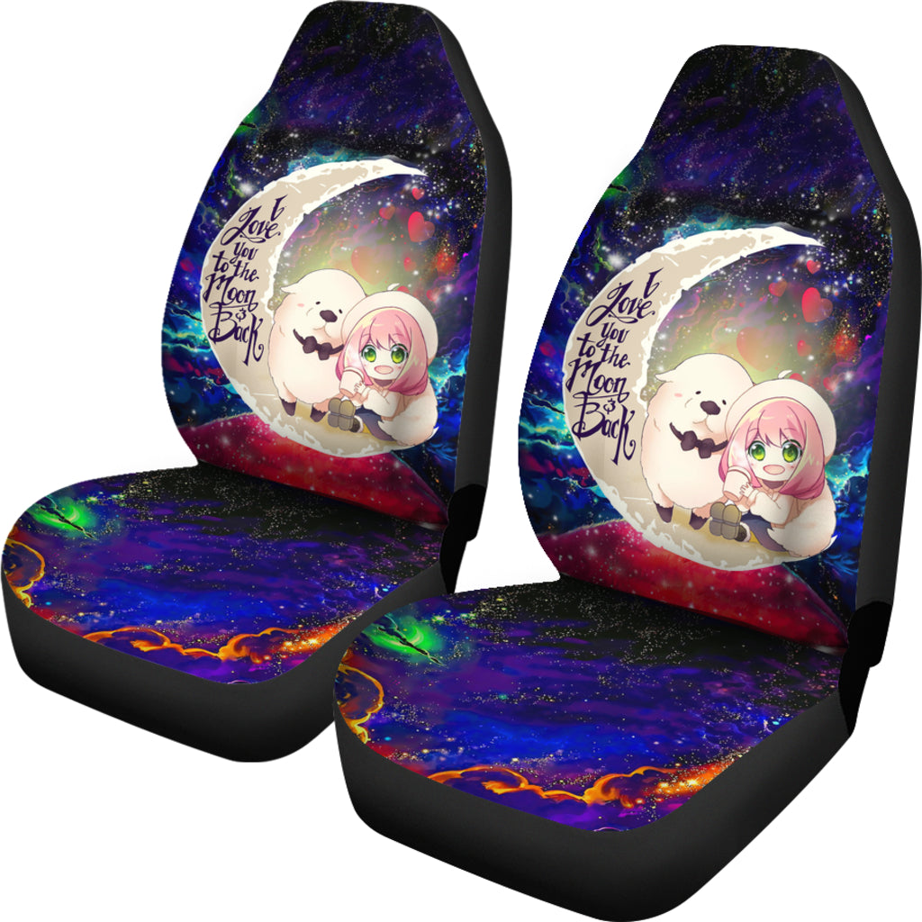 Anya Spy X Family Dog Love You To The Moon Galaxy Car Seat Covers