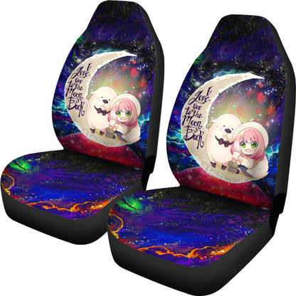 Anya Spy X Family Dog Love You To The Moon Galaxy Car Seat Covers