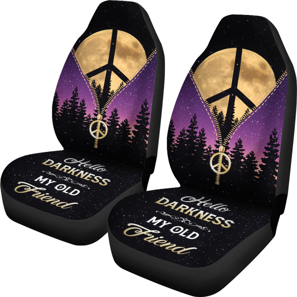 Purple Pink Darkness My Old Friend Hippie Moon Zipper Car Seat Covers