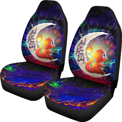 Cute Charmander Love You To The Moon Galaxy Car Seat Covers