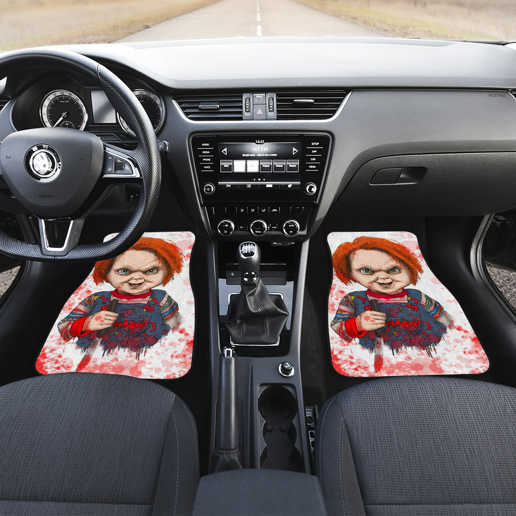 Horror Car Floor Mats Chucky Blood Horror Film Halloween Minimal Car Floor Mats Horror Car Mats