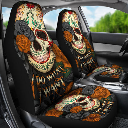 Skull Mandala I Do What I Want Car Seat Cover