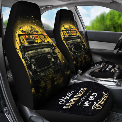 Funny Ducks Ride Jeep Funny Moonlight Halloween Car Seat Covers