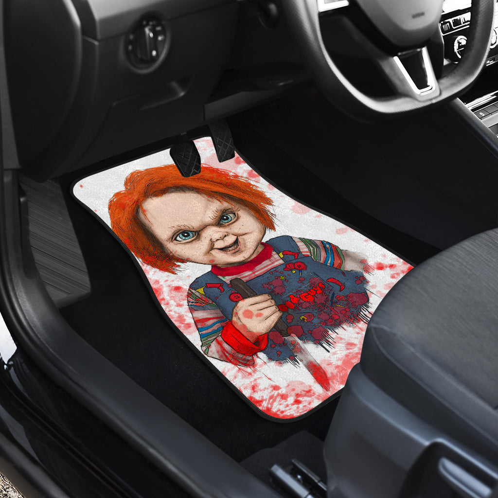 Horror Car Floor Mats Chucky Blood Horror Film Halloween Minimal Car Floor Mats Horror Car Mats