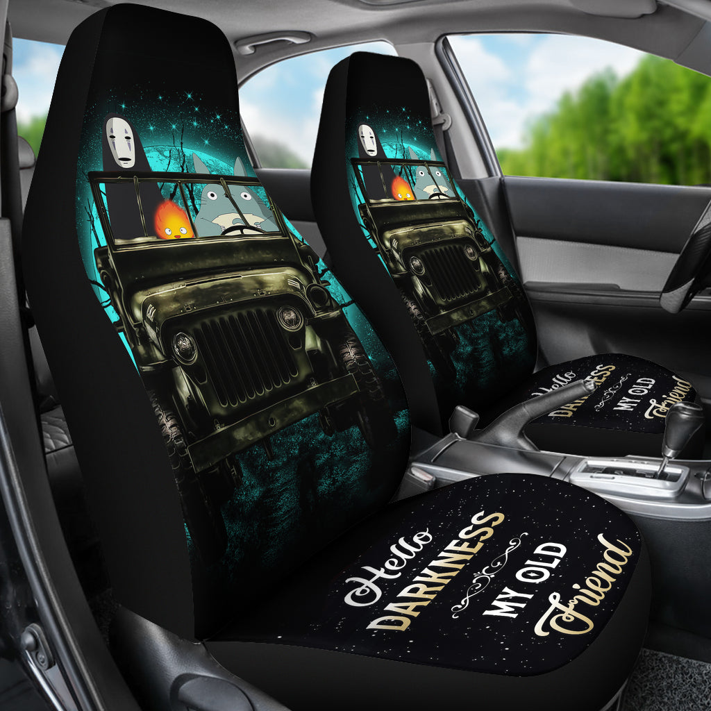Totoro No Face Ghibli Funny Ride Jeep Anime Moonlight Halloween Car Seat Covers