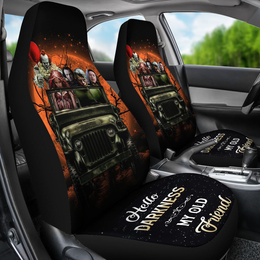Pennywise Horror Movies Ride Jeep Halloween Moonlight Car Seat Covers