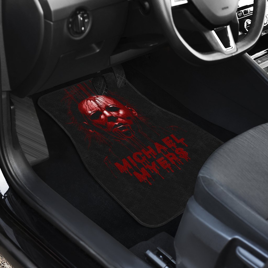 Horror Car Floor Mats Michael Myers Bleeding Red Face Car Mats