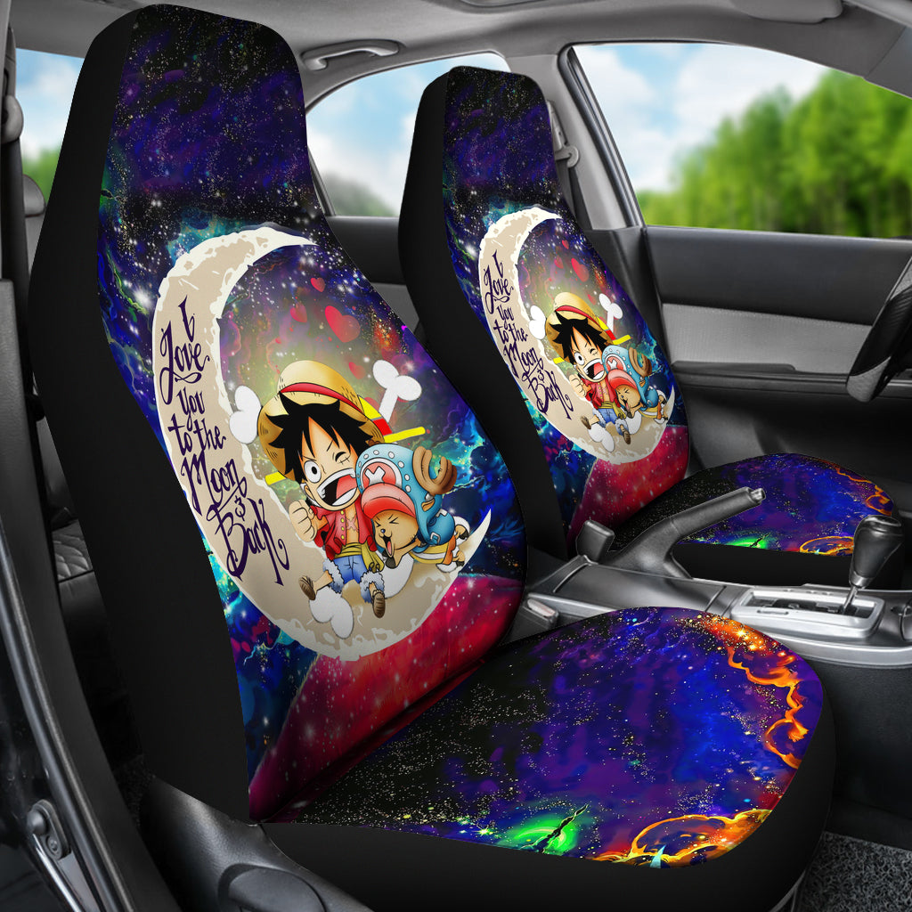 Chibi Luffy And Chopper One Piece Anime Love You To The Moon Galaxy Car Seat Covers