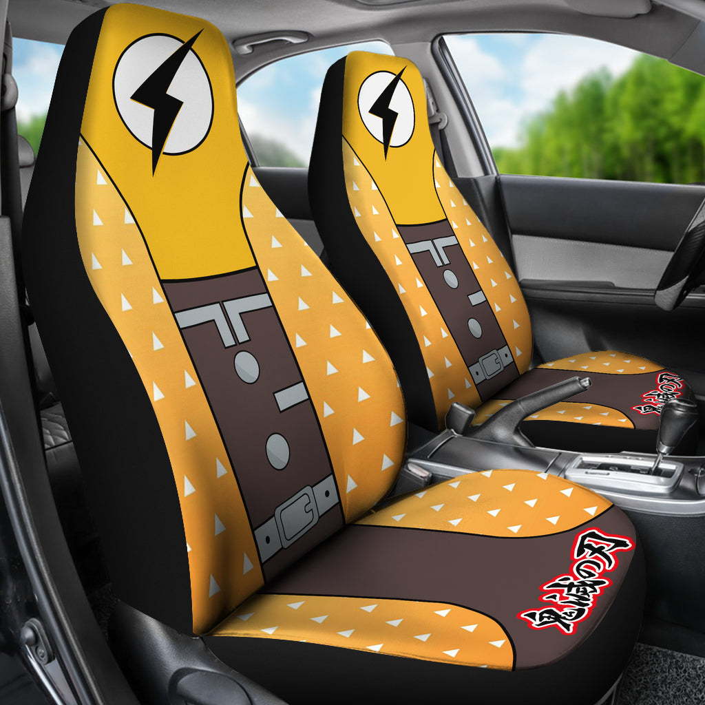 Demon Slayer Anime Zenitsu Car Seat Covers