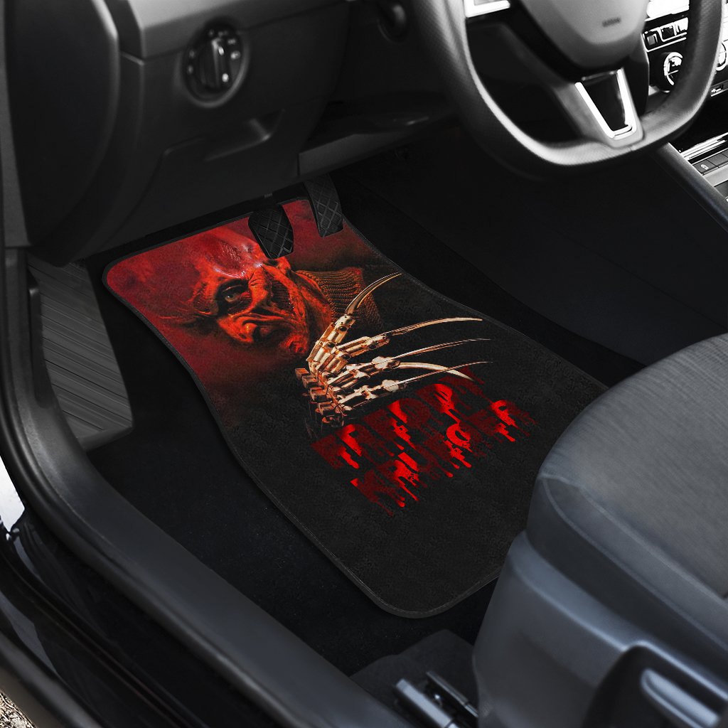 Horror Car Floor Mats Freddy Krueger Dissolving Face Car Mats