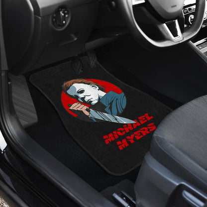 Horror Car Floor Mats Michael Myers With Sharp Knife Black Car Mats