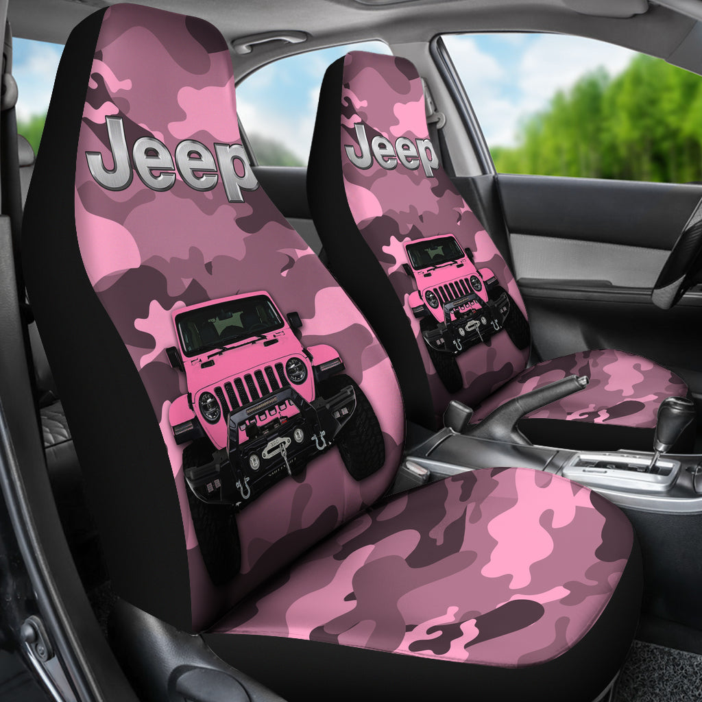 Pink Jeep Camouflage Car Seat Covers