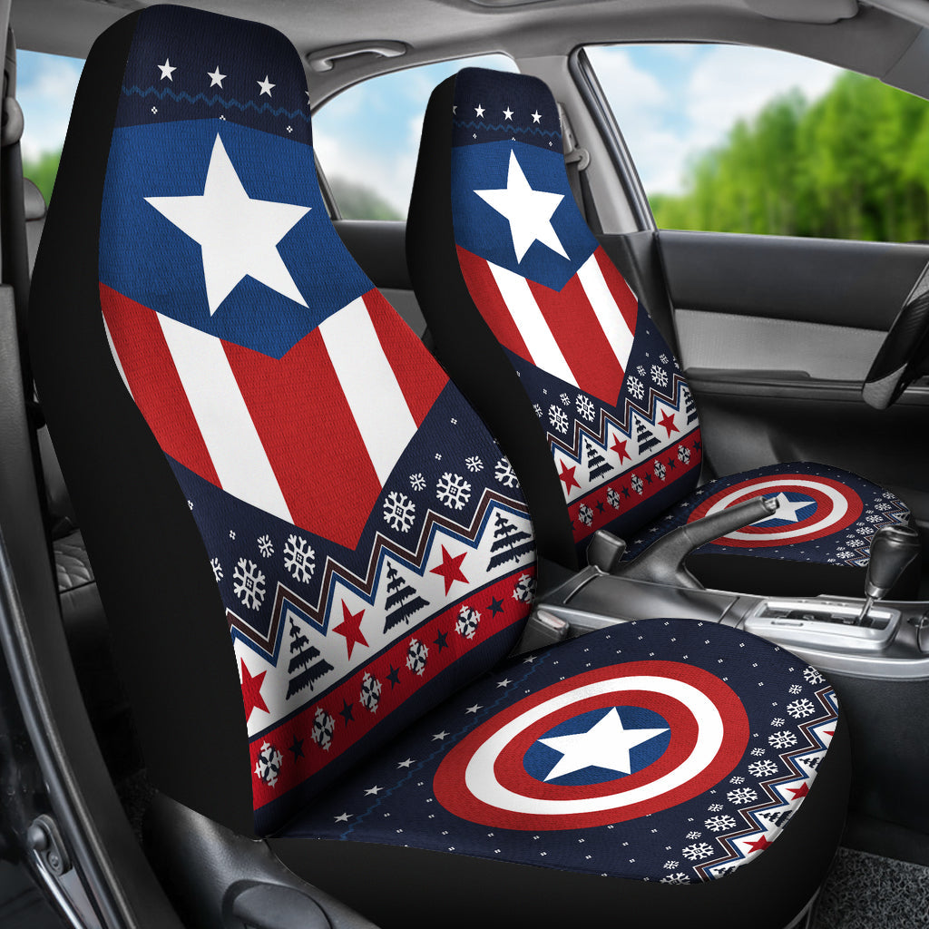 Christmas Captain America Christmas Car Seat Covers