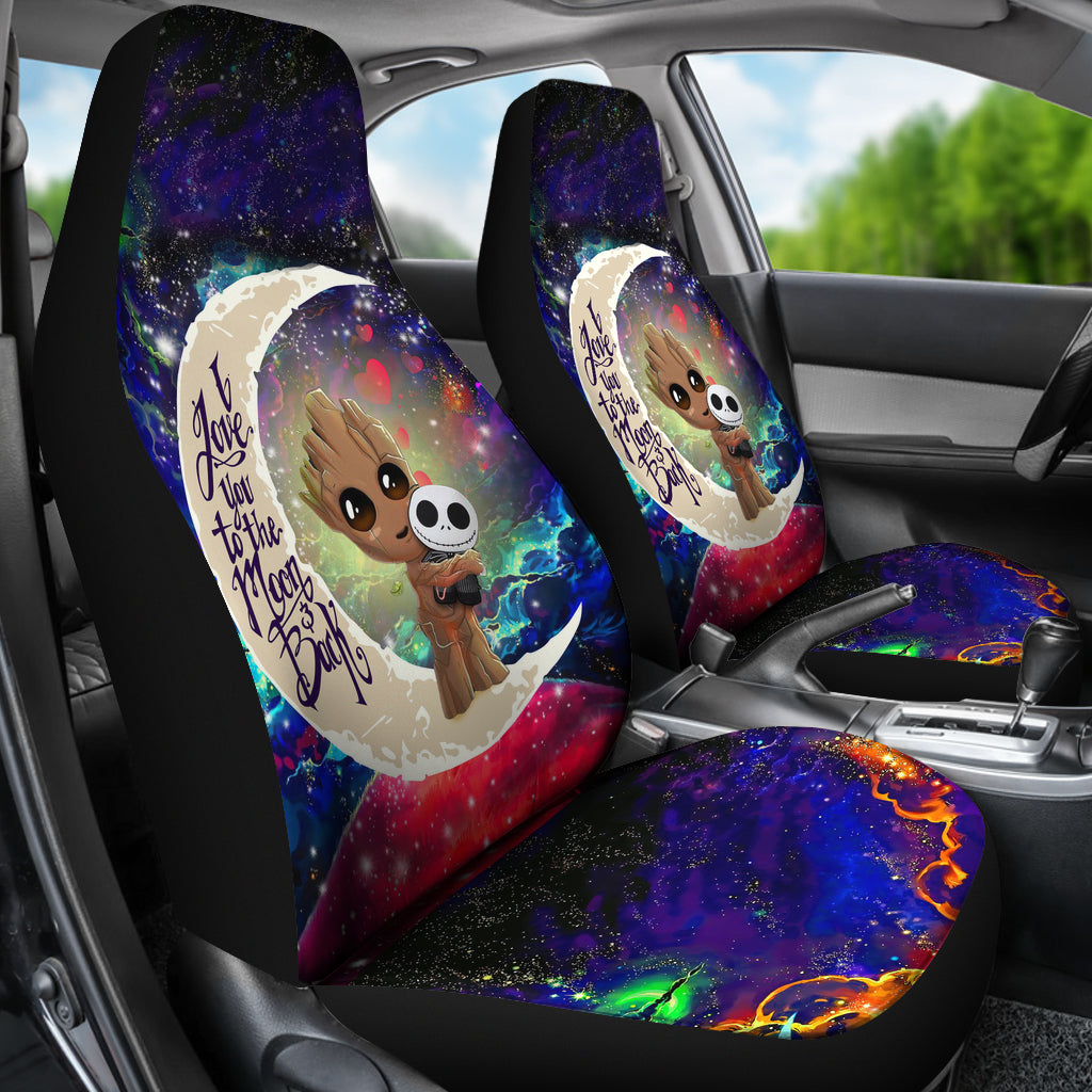 Groot Hold Jack Skelington Love You To The Moon Galaxy Car Seat Covers