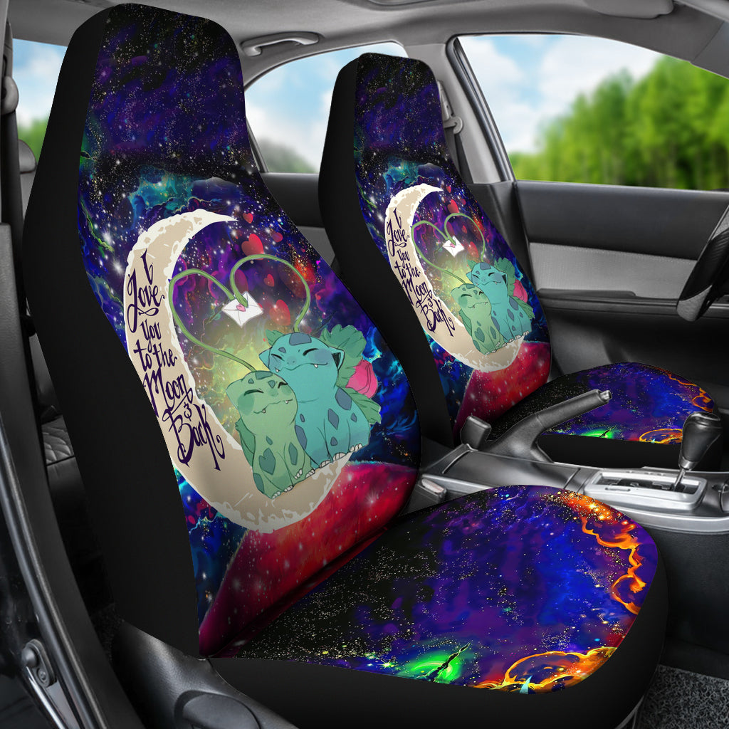 Bulbasaur Couple Love You To The Moon Galaxy Car Seat Covers