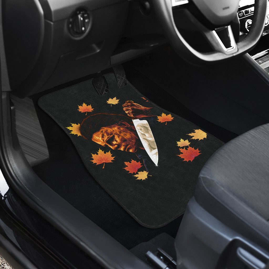 Horror Car Floor Mats Michael Myers And Laurie Strode On Knife Car Mats