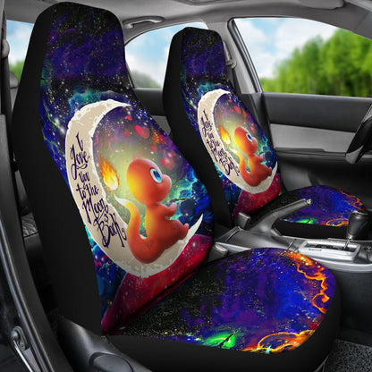 Cute Charmander Love You To The Moon Galaxy Car Seat Covers