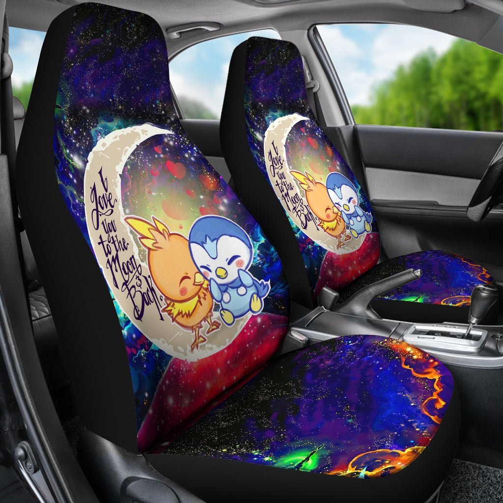 Torchic Piplup Love You To The Moon Galaxy Car Seat Covers
