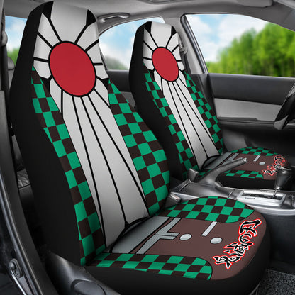 Demon Slayer Tanjiro Kamado Pattern Car Seat Covers