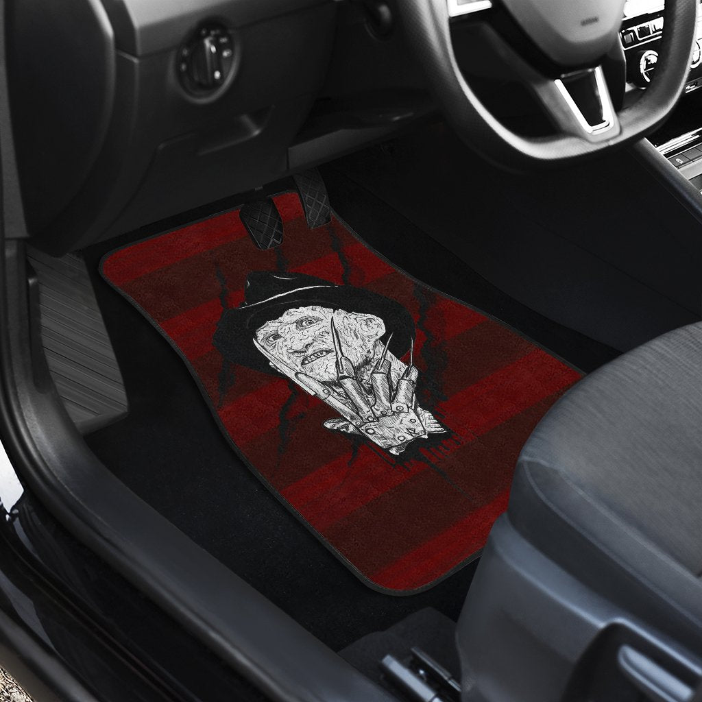 Horror Car Floor Mats Freddy Krueger With Glove Artwork Car Mats