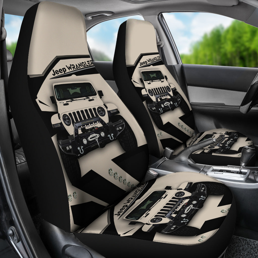 White Cream Jeep Car Seat Covers