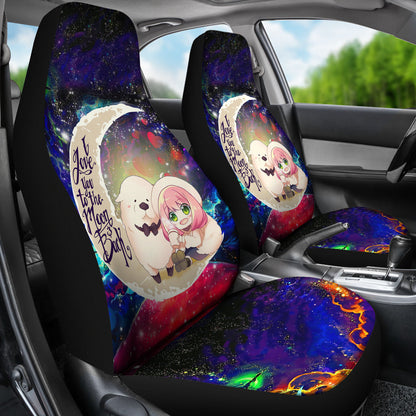 Anya Spy X Family Dog Love You To The Moon Galaxy Car Seat Covers