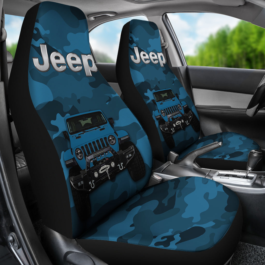 Blue Jeep Camouflage Car Seat Covers