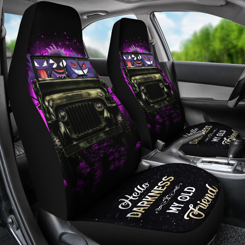 Gengar Ghost Halloween Moonlight Ride Jeep Funny Car Seat Covers