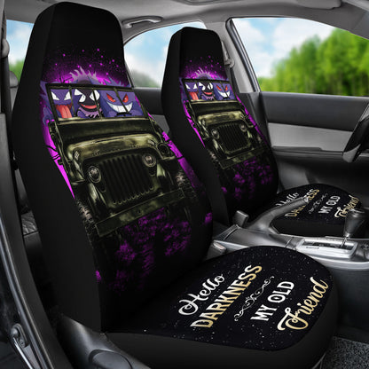 Gengar Ghost Halloween Moonlight Ride Jeep Funny Car Seat Covers