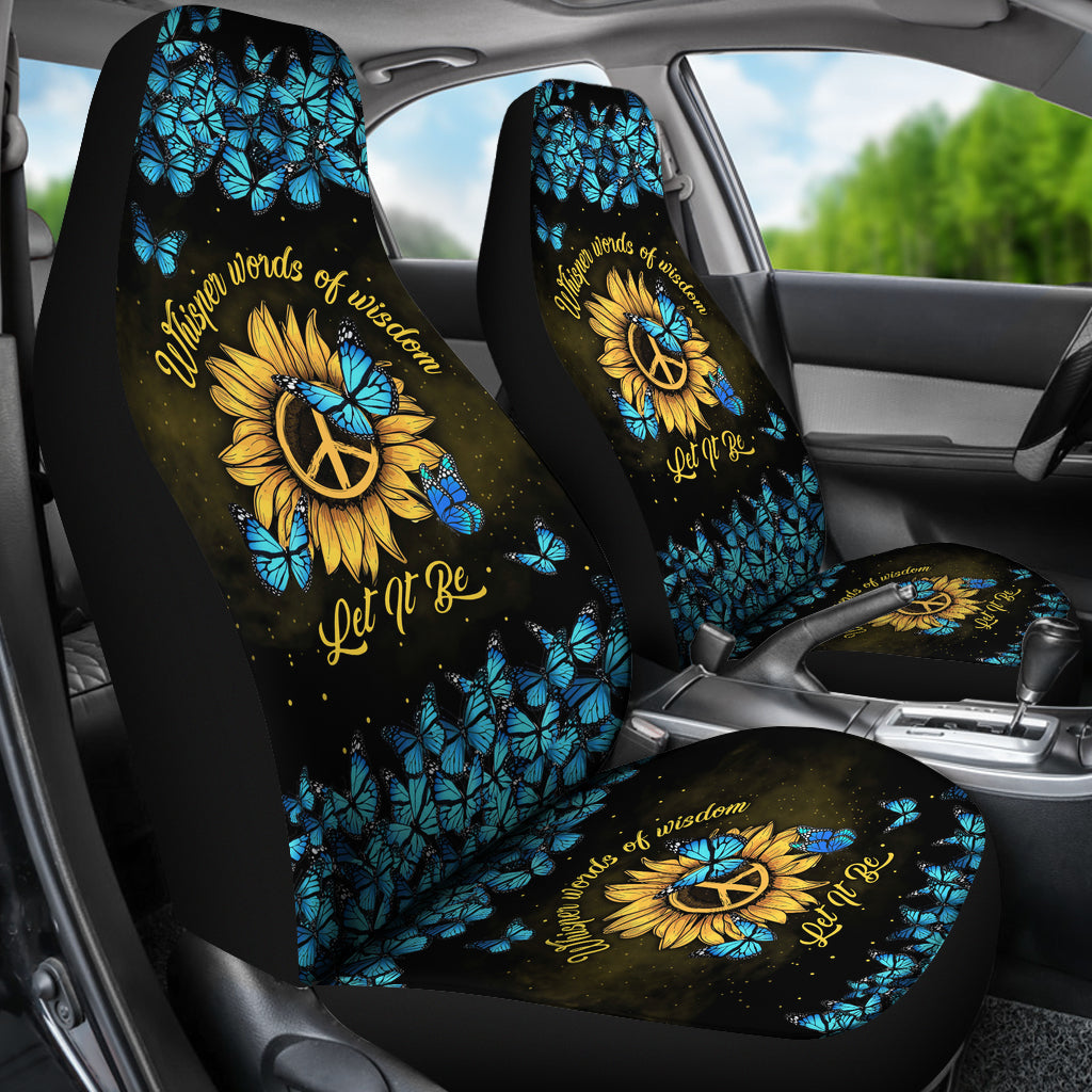Let It Be Hippie Butterfly Blue Car Seat Covers