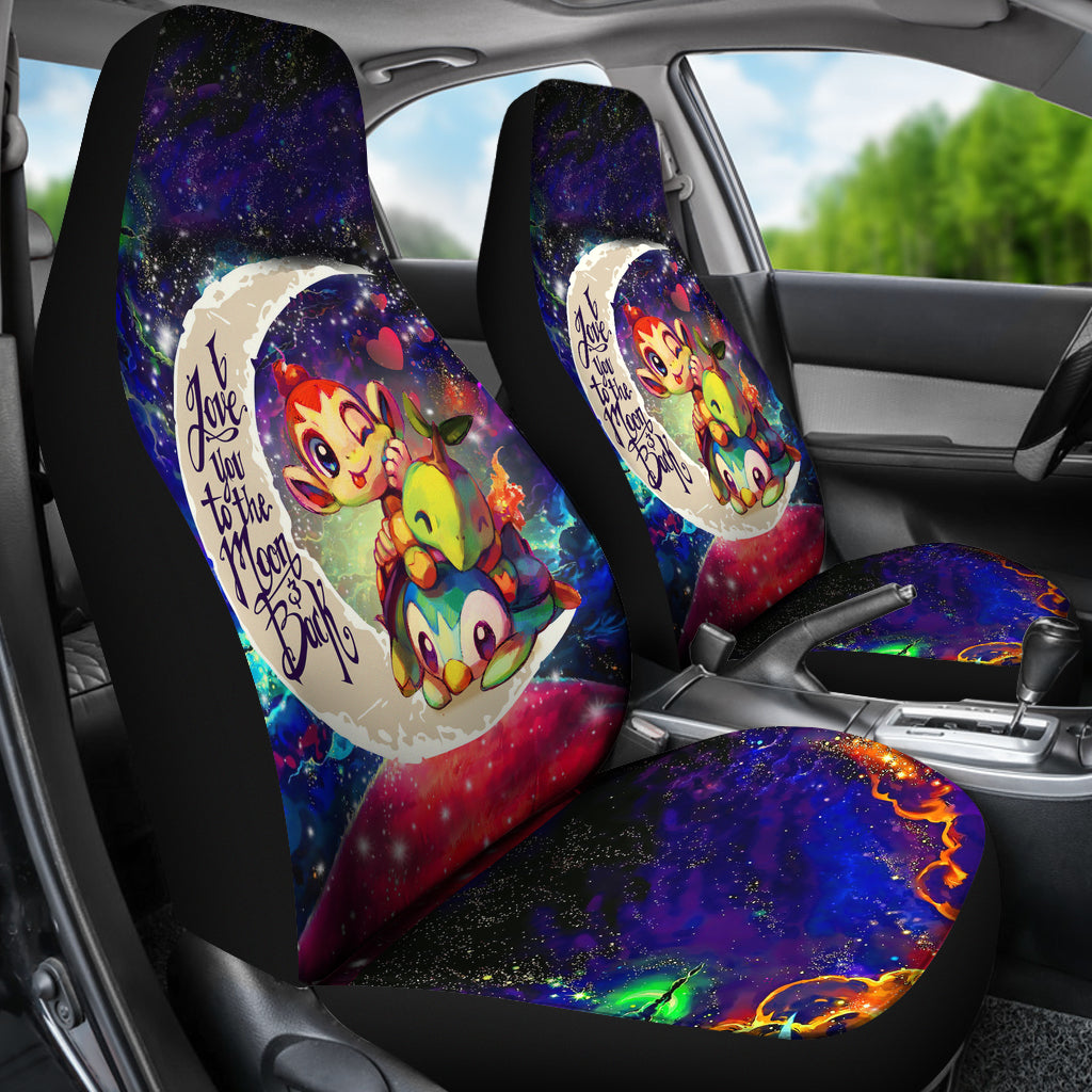 Piplup Turtwig And Chimchar Gen 4 Love You To The Moon Galaxy Car Seat Covers