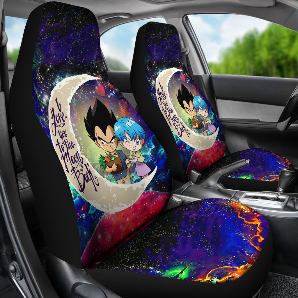 Vegeta And Bulma Dragon Ball Love You To The Moon Galaxy Car Seat Covers