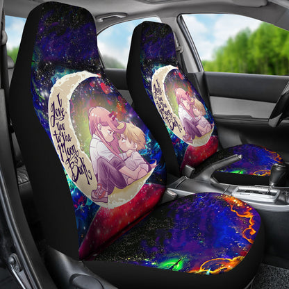 Chainsaw Man Denji X Power Love You To The Moon Galaxy Car Seat Covers