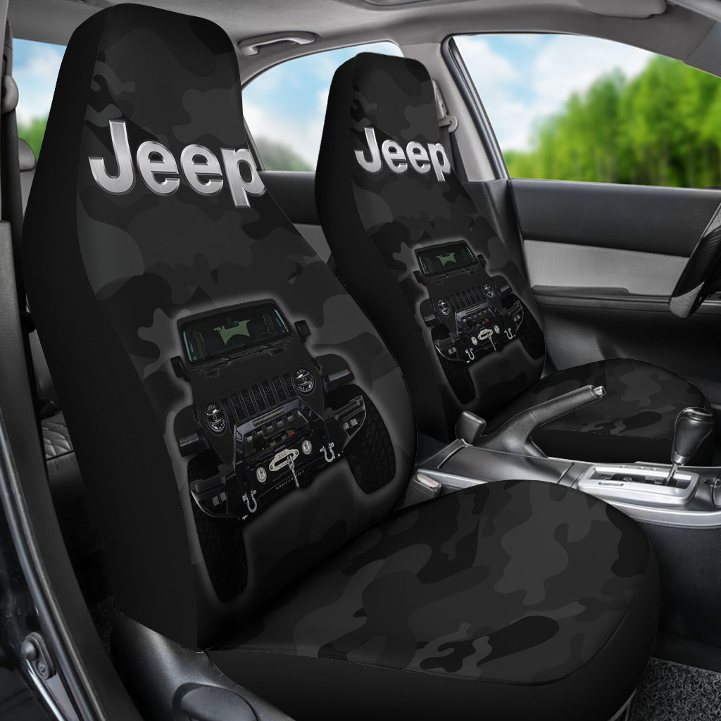 Black Jeep Camouflage Car Seat Covers