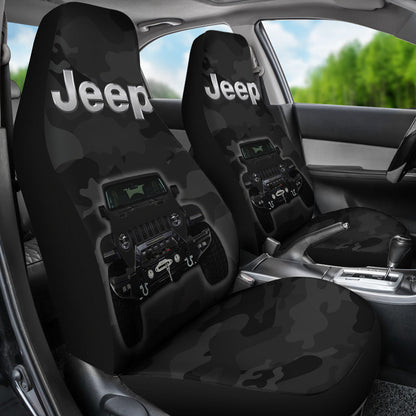 Black Jeep Camouflage Car Seat Covers