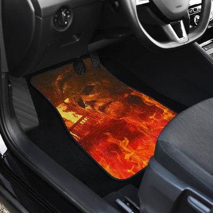 Horror Car Floor Mats Michael Myers In Flaming House Car Mats