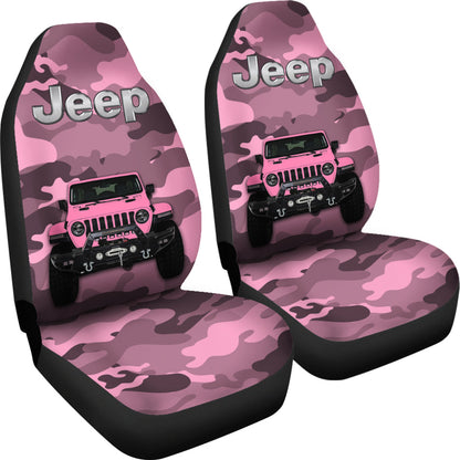 Pink Jeep Camouflage Car Seat Covers