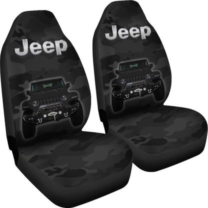 Black Jeep Camouflage Car Seat Covers