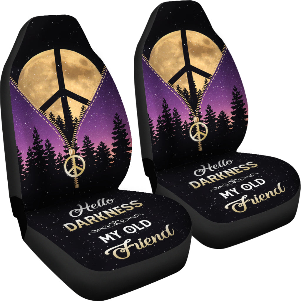 Purple Pink Darkness My Old Friend Hippie Moon Zipper Car Seat Covers