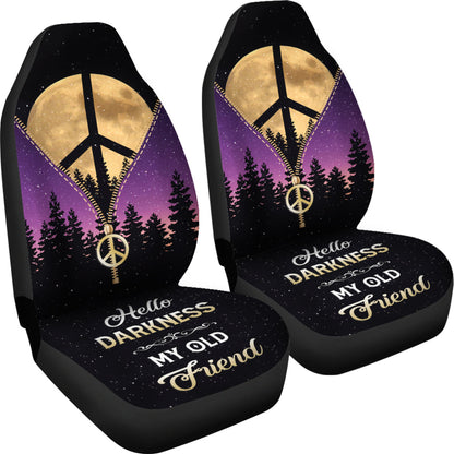 Purple Pink Darkness My Old Friend Hippie Moon Zipper Car Seat Covers