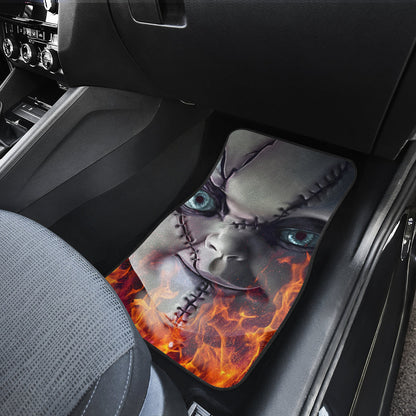 Horror Car Floor Mats Chucky Child's Play Fire Horror Film Halloween Car Floor Mats Horror Car Mats