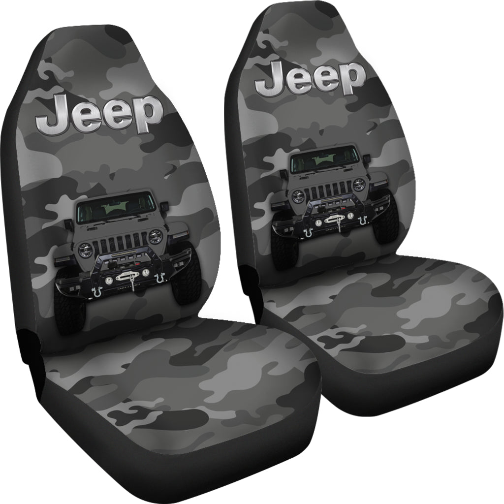 Gray Jeep Camouflage Car Seat Covers