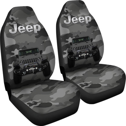 Gray Jeep Camouflage Car Seat Covers