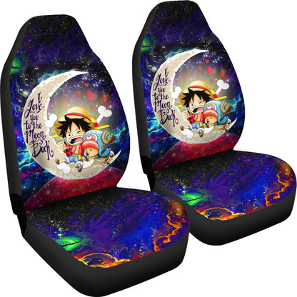 Chibi Luffy And Chopper One Piece Anime Love You To The Moon Galaxy Car Seat Covers