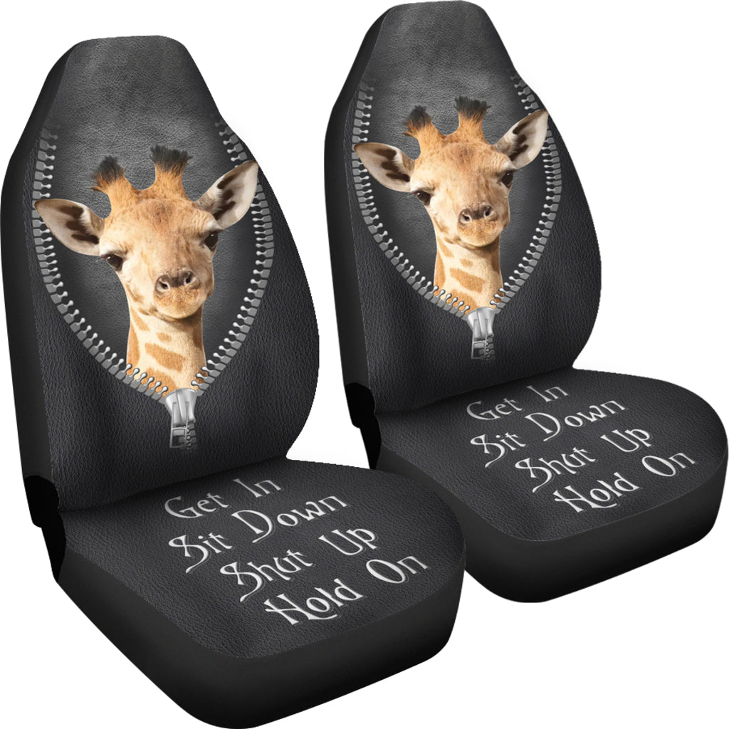 Giraffe Get In Sit Down Shut Up Hold On Zipper Car Seat Covers