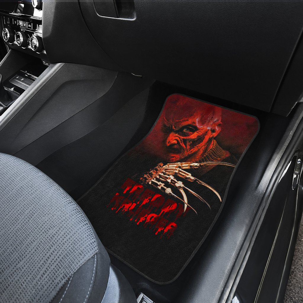 Horror Car Floor Mats Freddy Krueger Dissolving Face Car Mats