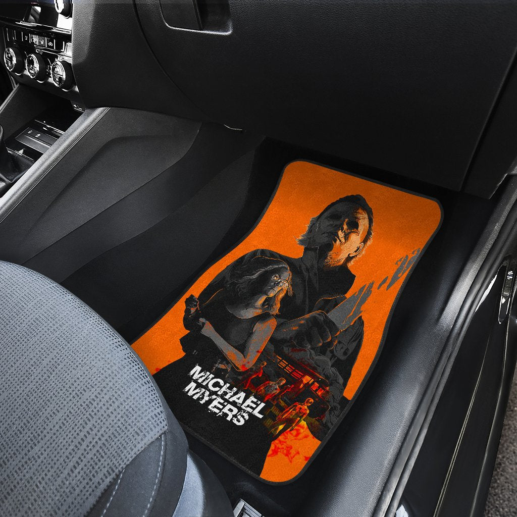 Horror Car Floor Mats Michael Myers And Laurie Strode Orange Car Mats