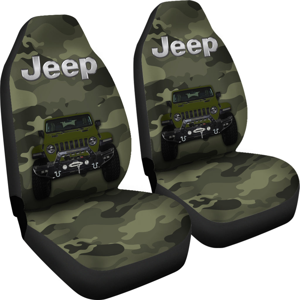 Green Jeep Camouflage Car Seat Covers